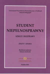 Okładka czasopisma Student Niepełnosprawny 2012