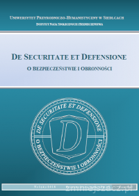 Okładka czasopisma De Securitate et Defensione. O Bezpieczeństwie i Obronności 2021 (tom 7, nr 1)